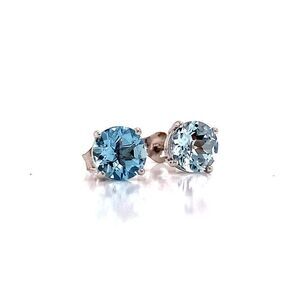 Natural Aquamarine Stud Earrings 14k White Gold 1.3 CTW Certified $950 113470